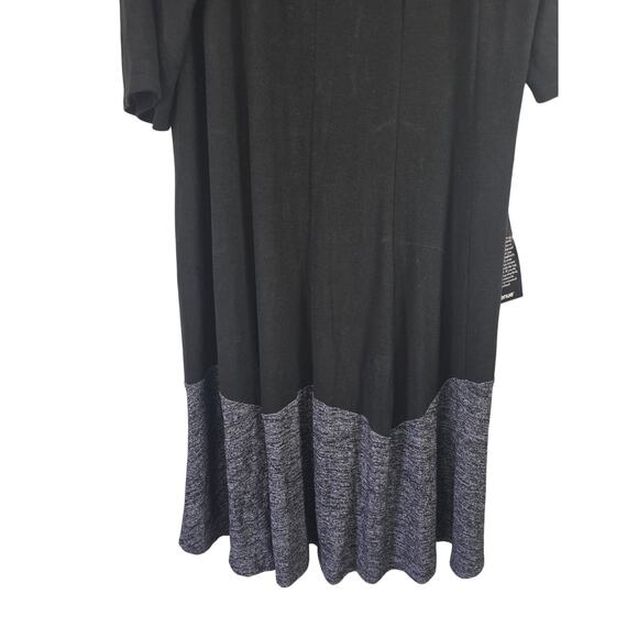 The Avenue Midi Dress 30/32 Womens Plus Size Black Gray Long Sleeve Stretch NWT - Picture 3 of 6